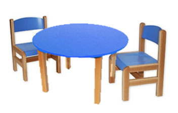 Kącik dla dzieci - stolik okrągły niebieski