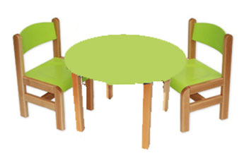 Kącik dla dzieci - stolik okrągły zielony