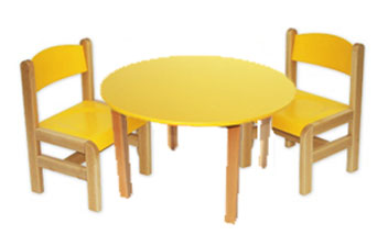 Kącik dla dzieci - stolik okrągły żółty