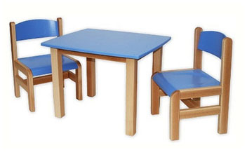 Kącik dla dzieci - stolik prostokątny niebieski