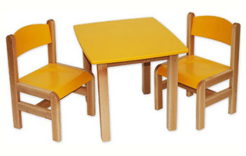 Kącik dla dzieci - stolik prostokątny żółty